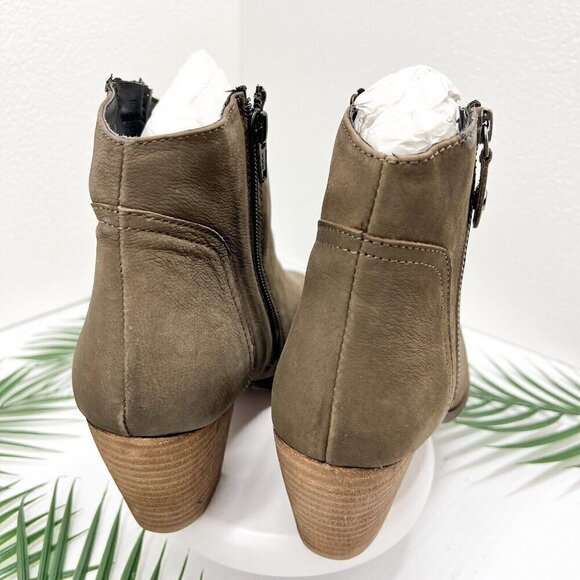 Diba Women's Taupe Brown Sequoia Suede Leather Block Heel Booties Size 8.5 - Picture 8 of 13